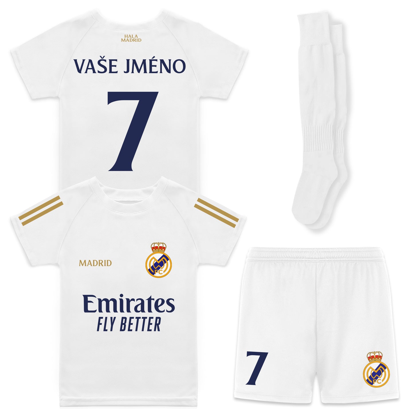 Fotbalový dres Real Madrid pro děti s vlastním jménem a číslem